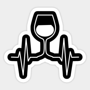 wine heart beat funny T-shirt Sticker